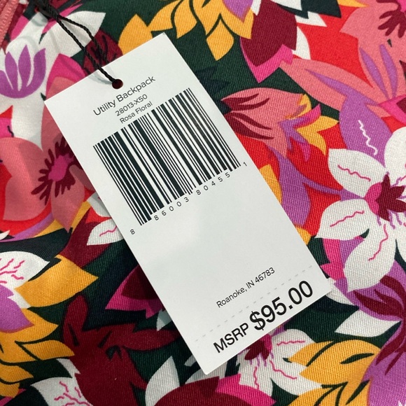 🆕💗🧡Vera Bradley Utility Backpack in Recycled Cotton, Rose Floral - Picture 6 of 10